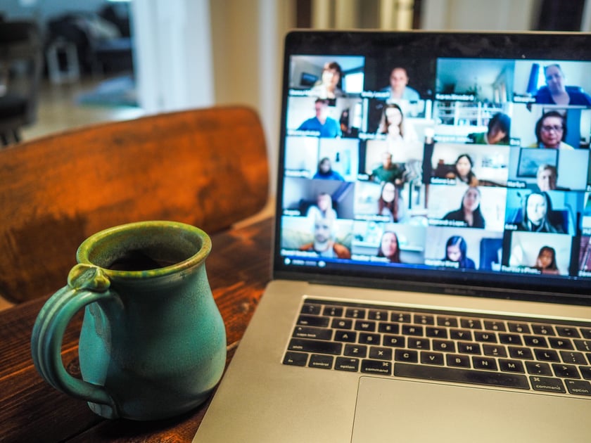 Group video call on laptop